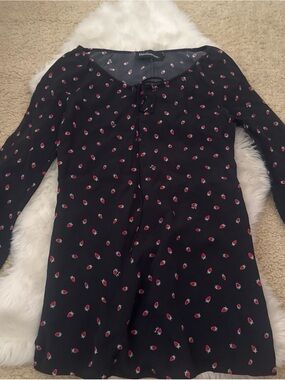 Realisation Par Black Floral Tie-Neck Mini Dress